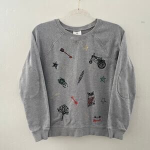 Hanna Andersson Kids Embroidered Sweatshirt Pullover Outdoors Nature Size 150/12